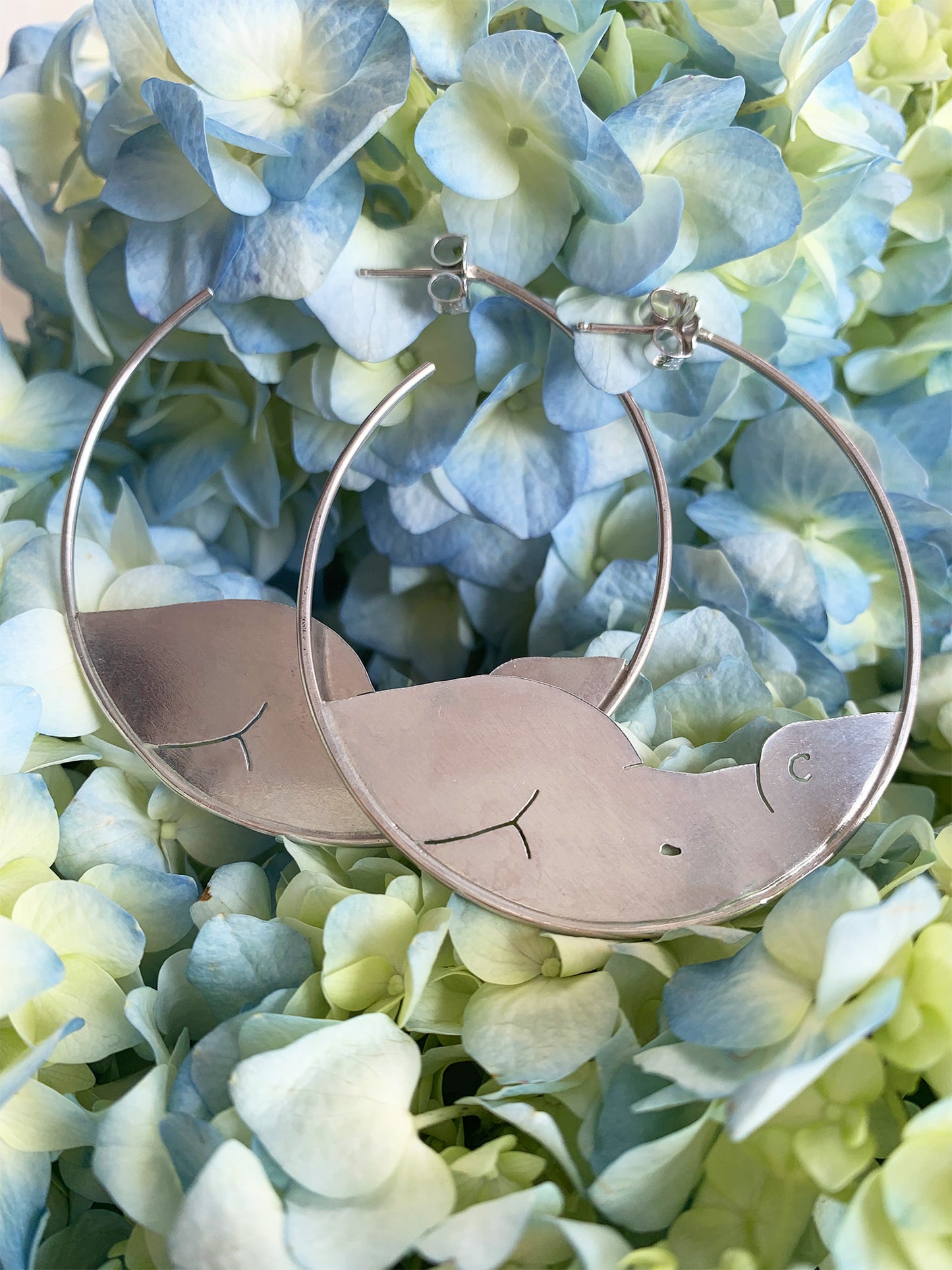 Half Body Hoops in Sterling Silver